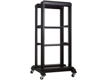 Load image into Gallery viewer, Linkbasic CAB-22UR 22U 600 Deep Open Server Rack and 2x Shelves, Cold Rolled Steel, Powder Coated, Free Standing (Castors &amp; Feet Included)
