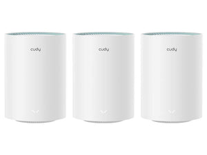 Cudy Dual Band AC 1200Mbps Gigabit Mesh 3 Pack, 802.11ac (WiFi 5) mesh system featuring 2xGigabit Ethernet Ports, integrated antennas | M1300 (3-Pack)