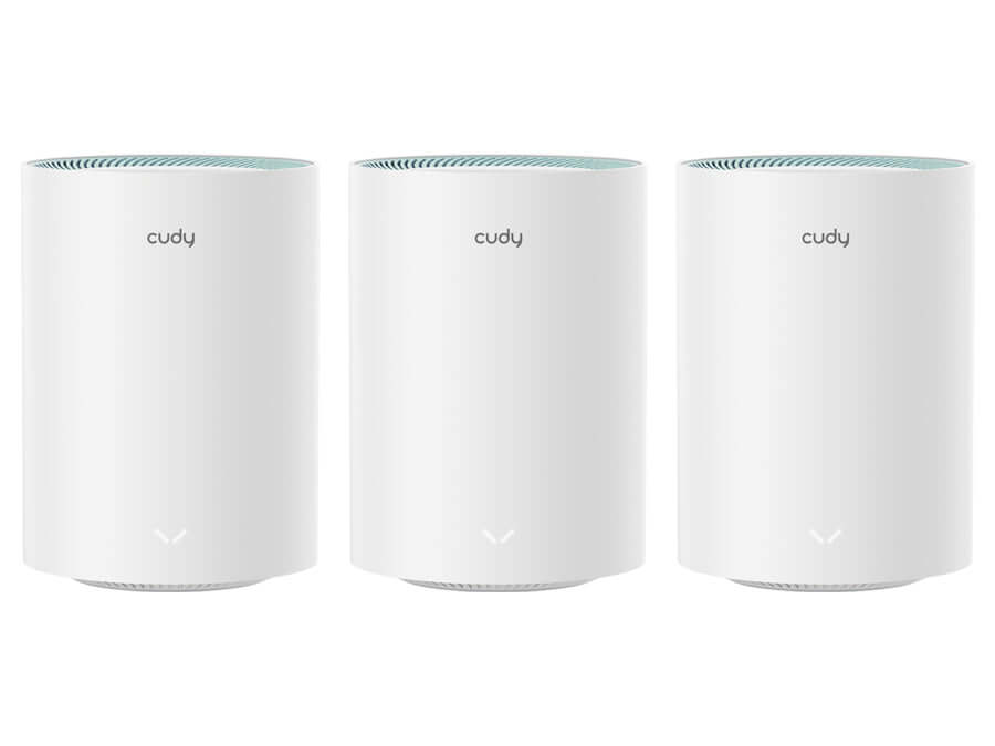 Cudy Dual Band AC 1200Mbps Gigabit Mesh 3 Pack, 802.11ac (WiFi 5) mesh system featuring 2xGigabit Ethernet Ports, integrated antennas | M1300 (3-Pack)