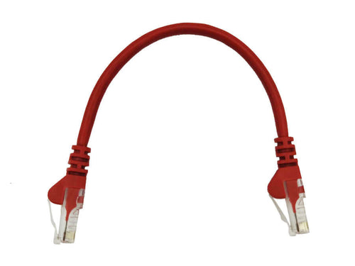 Linkbasic 22cm UTP Cat5e Flylead Red, moulded Flylead supplied with boots, rated for 10/100/1000Mbps data transmission speeds with Stranded Copper - Let's Fibre Technologies 