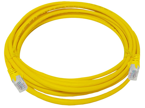 Linkbasic 5 Meter UTP Cat5e Flylead Yellow, supplied moulded with boots, rated for 10/100/1000Mbps data transmission speeds with Stranded Bare Copper - Let's Fibre Technologies 