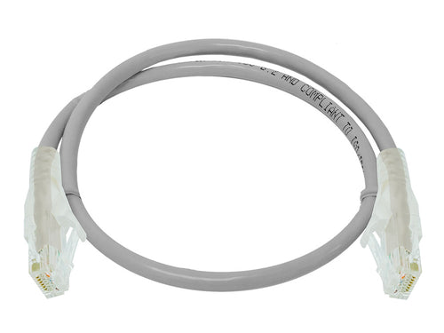 Linkbasic 50cm UTP Cat6 Flylead Grey, moulded with boots, rated for 10/100/1000/10 000Mbps data transmission speeds with stranded copper - Let's Fibre Technologies 
