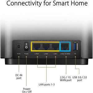 Asus ZenWiFi XT8 AX6600 2 Packs Whole-Home Tri-Band Mesh WiFi 6 System Coverage up to 5,500sq.ft or 6+Rooms, 6.6Gbps WiFi Router - Let's Fibre Technologies 