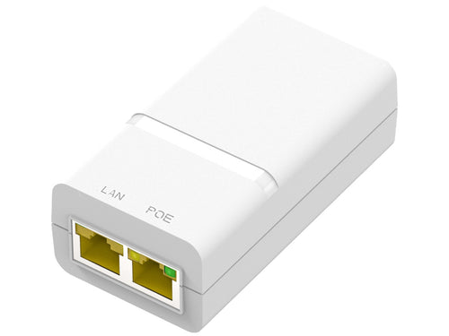 Procet Gigabit 48V 15W PoE Adapter with No Cable, Ethernet Ports: 2x 10/100/1000, Power Input: 1 x Clover Power Cable, PoE Output: 48V 0.32A | EN15G-3 - Let's Fibre Technologies 