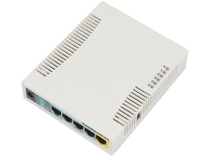 MikroTik 2.4GHz 2.5dBi 5 Port Ethernet WiFi Router - wireless SOHO AP with RouterOS L4, Atheros 600MHz CPU, 128MB of RAM and PoE output | RB951Ui-2HnD