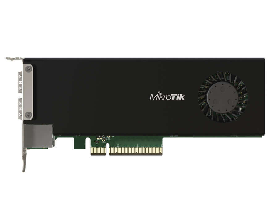 MikroTik Cloud Core 2 Port SFP28 4 Core Smart PCIe NIC, 4-core ARM64 CPU, smart PCIe NIC, 2x SFP28 25Gbps SFP ports, 1x GbE Port | CCR2004-1G-2XS-PCIe