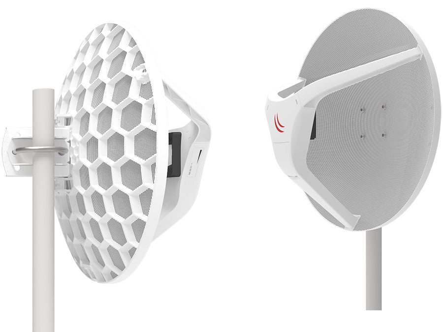 MikroTik LHG Wireless Wire Dish 60GHz PtP Kit, features RouterOS L3, 42dBi antenna gain, 1 x 10/100/1000 Ethernet ports, 60 GHz 1Gbps | RBLHGG-60adkit