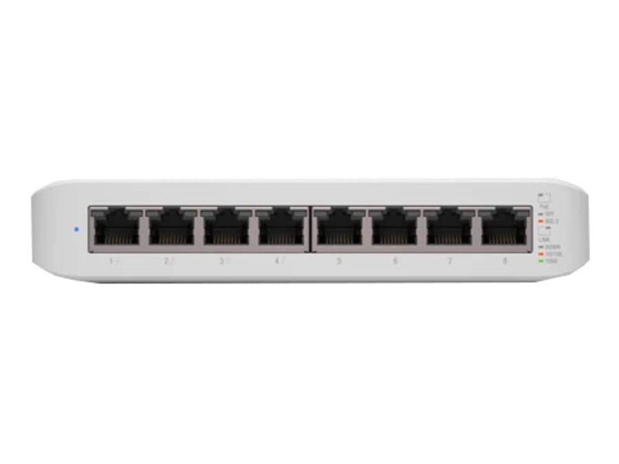 Ubiquiti UniFi Switch Lite 8 Port Gigabit 4PoE 52W, managed L2 UniFi with 8xGbE ports, 4x auto-sensing 802.3at PoE+ ports, PoE budget | USW-Lite-8-POE
