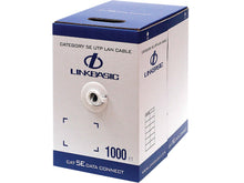 Load image into Gallery viewer, Linkbasic 305M Box Cat5e Solid Grey UTP Cable, UTP 4 Pairs Solid Bare Copper, PVC Outer Jacket, Category 5e 305Meter Ethernet Cable supplied in a Box
