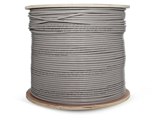Linkbasic 500M Drum Cat5e Solid Grey UTP Cable, 4 Pairs UTP Solid Bare Copper, PVC, Category 5e 500-meter Ethernet Cable supplied on a 500m drum - Let's Fibre Technologies 