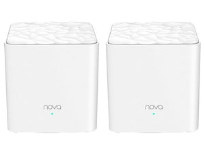 Tenda Nova Lite Dual Band 2 Port Ethernet Mesh System 2pk, 802.11ac 1200Mbps, dual-band Wireless mesh system designed for 100-200㎡ homes | NOVA MW3