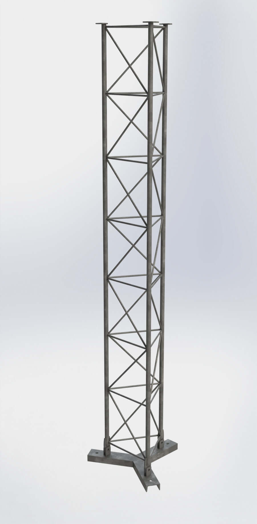 Lattice Mast Y-Base Assembly, Includes Y-Base and Y-Base Section, Y-Base attached to first 3Meter Y-Base Section Galvanised, Antennas & Lattice Masts