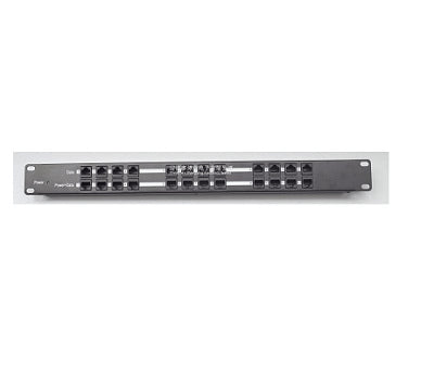 Rackmount GPoE-12-1U 12Port passive PoE injector, Shielded, 1U, Black, 2.1mm Jack, 24/48V, Gigabit, No Power supply, Power & Surge, PoE & Power Supply