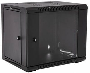 RCT Wallmount Cabinet PC 9U - Glass Door - 600 Width x 450 Depth - 50kg Load - Server Cabinets & Racks, Network Storage Cabinet