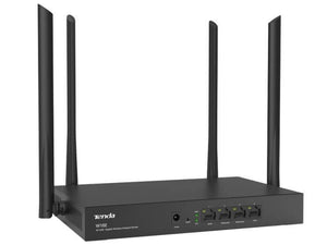 4 Port Tenda Dual Band AC 5dBi Gigabit WAN Hotspot Router | W18E Data Rate: 2.4GHz: 300Mbps 5.8GHz: 867Mbps Ethernet Ports: 4x 10/100/1000 - Let's Fibre Technologies